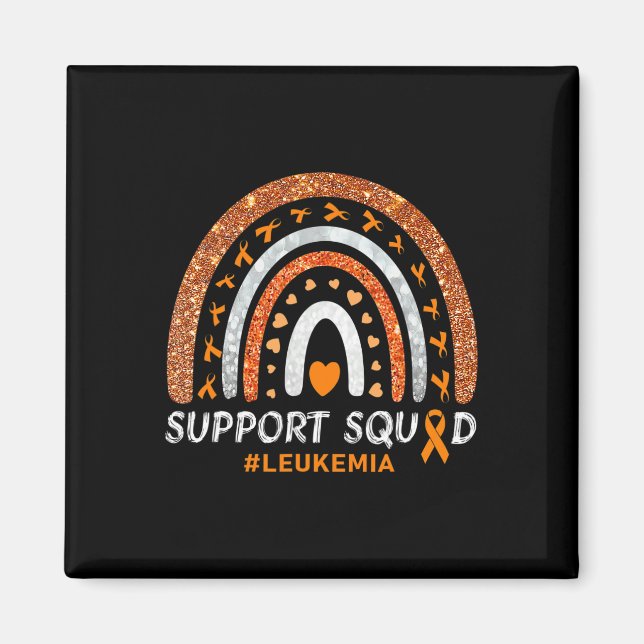 Support Squad Leukaemia Awareness Rainbow Gift War Magnet (Front)