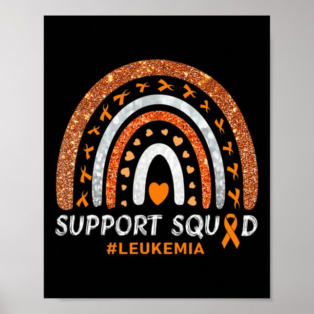 Support Squad Leukaemia Awareness Rainbow Gift War Poster (Front)