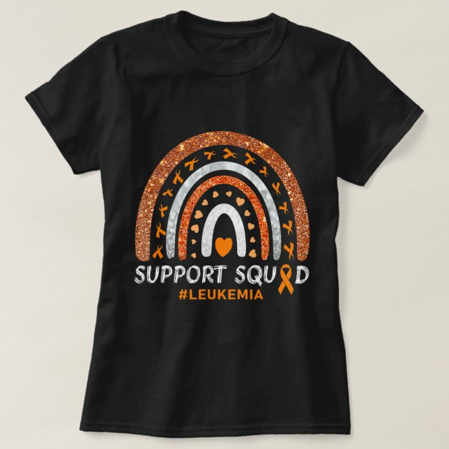 Support Squad Leukaemia Awareness Rainbow Gift War T-Shirt (Design Front)