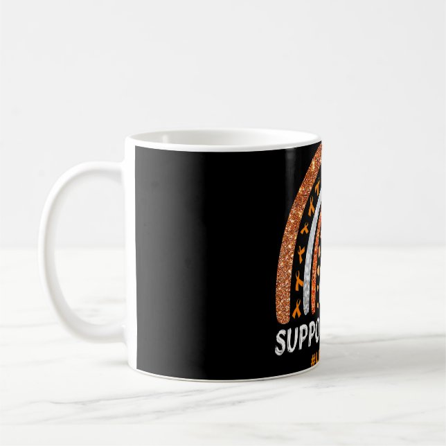 Support Squad Leukaemia Awareness Rainbow Warrior Coffee Mug (Left)