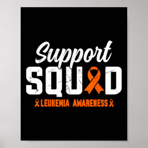 Support Squad Leukaemia Blood Cancer Awareness Ora Poster