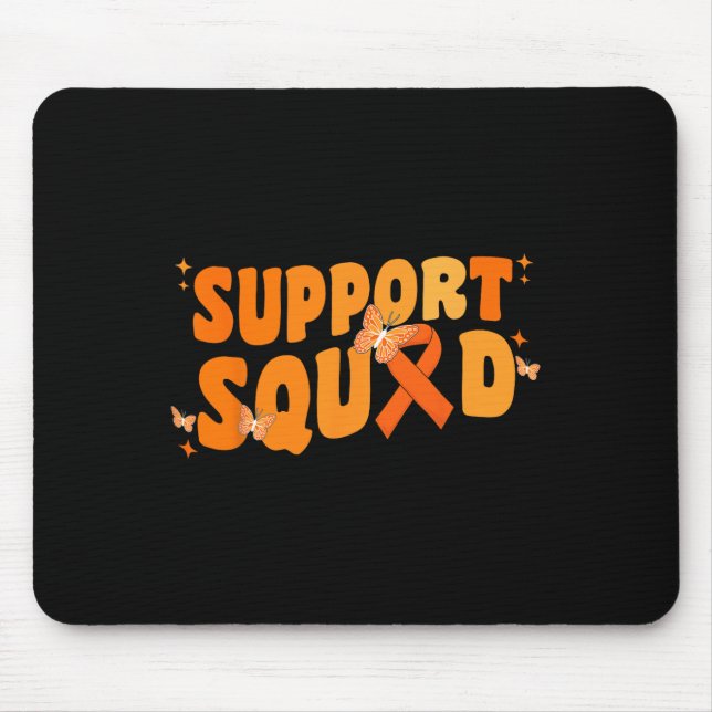 Support Squad Leukaemia Cancer Awareness Butterfly Mouse Mat (Front)