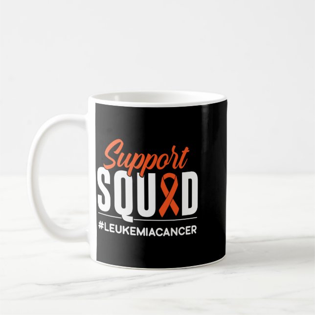 Support Squad Leukaemia Cancer Awareness Gift Coffee Mug (Left)
