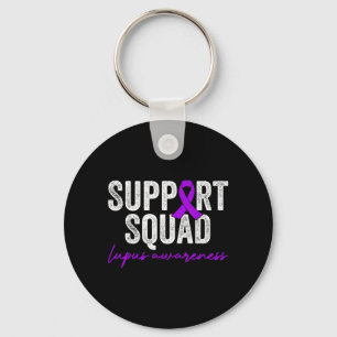 Support Squad Lupus Awareness Month Purple Vintage Key Ring