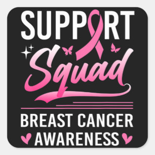 Support Squad Matching Family Breast Cancer Awaren Square Sticker