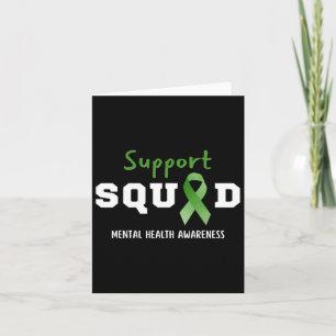 Support Squad Mental Health Awareness Fun Green Ri Card