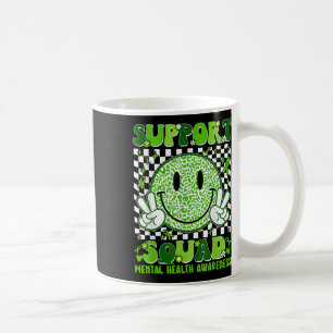 Support Squad Mental Health Awareness Green Ribbon Coffee Mug