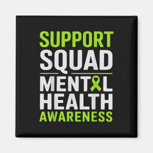 Support Squad Mental Health Awareness Green Ribbon Magnet