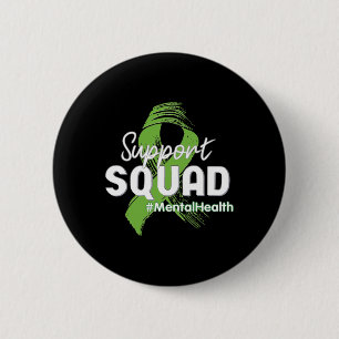 Support Squad Mental Health Awareness Lime Green R 6 Cm Round Badge