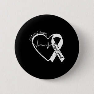 Support Squad Mental Health Awareness Lime Green R 6 Cm Round Badge
