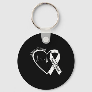 Support Squad Mental Health Awareness Lime Green R Key Ring