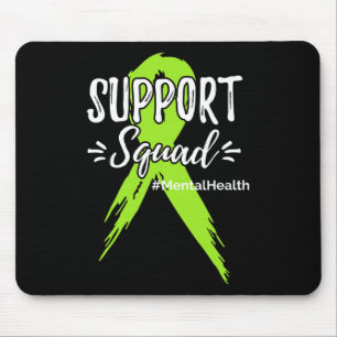 Support Squad Mental Health Awareness Lime Green R Mouse Mat