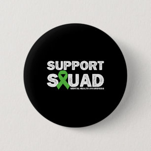 Support Squad Mental Health Awareness Month Green 6 Cm Round Badge