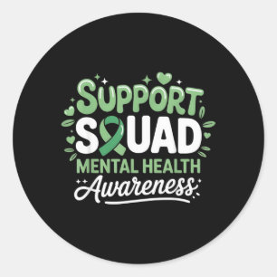Support Squad Mental Health Awareness Month Green Classic Round Sticker