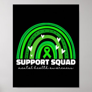 Support Squad Mental Health Awareness Month Green Poster