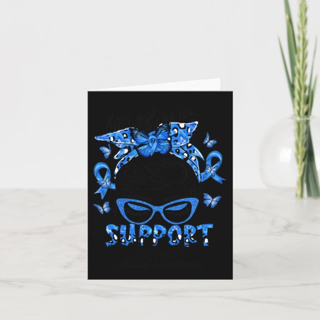 Support Squad Messy Bun Ataxia Awareness Gifts  Card (Front)
