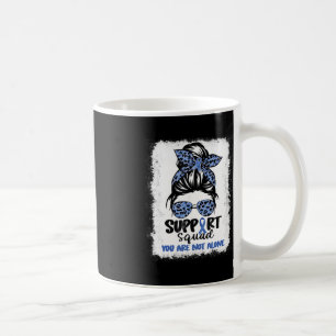 Support Squad Messy Bun Blue Warrior Alopecia Awar Coffee Mug
