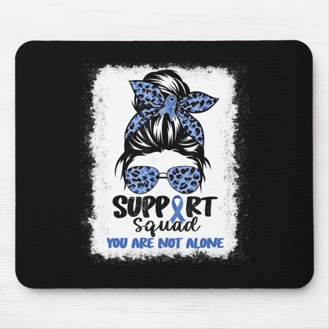 Support Squad Messy Bun Blue Warrior Ataxia Awaren Mouse Mat (Front)