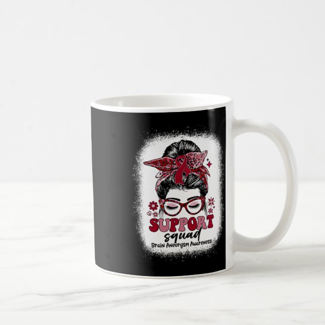 Support Squad Messy Bun Brain Aneurysm  Coffee Mug (Right)