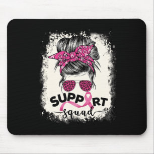 Support Squad Messy Bun Breast Cancer Awareness Pi Mouse Mat