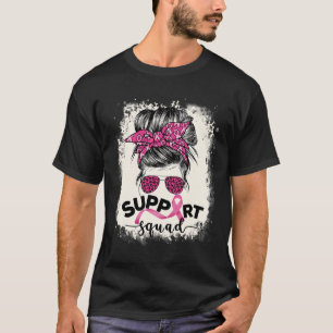 Support Squad Messy Bun Breast Cancer Awareness Pi T-Shirt
