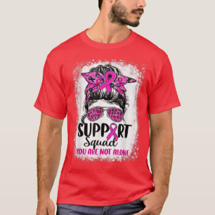 Support Squad Messy Bun Breast Cancer Awareness Pi T-Shirt
