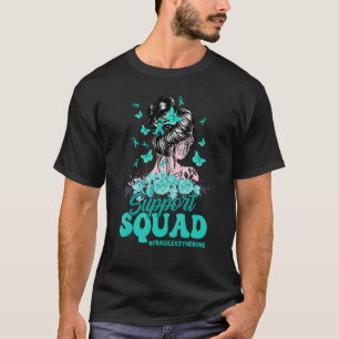 Support Squad Messy Bun Butterfly Fragile X Syndro T-Shirt