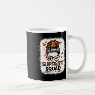 Support Squad Messy Bun Butterfly Orange Ribbon Le Coffee Mug