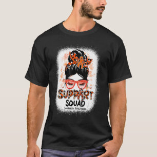 Support Squad Messy Bun Butterfly Orange Ribbon Le T-Shirt