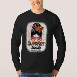 Support Squad Messy Bun Butterfly Orange Ribbon Le T-Shirt