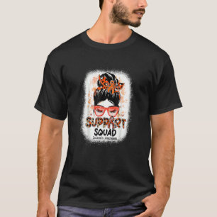 Support Squad Messy Bun Butterfly Orange Ribbon T-Shirt