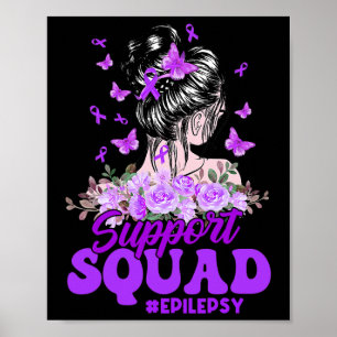 Support Squad Messy Bun Butterfly Purple Ribbon Ep Poster