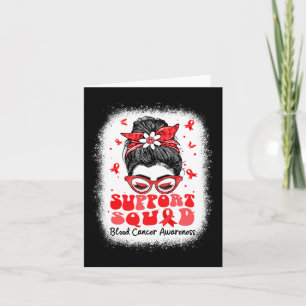 Support Squad Messy Bun Butterfly Red Ribbon Blood Card