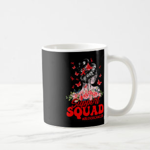 Support Squad Messy Bun Butterfly Red Ribbon Blood Coffee Mug