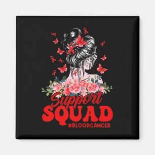 Support Squad Messy Bun Butterfly Red Ribbon Blood Magnet