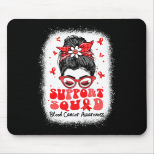 Support Squad Messy Bun Butterfly Red Ribbon Blood Mouse Mat