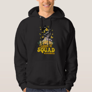 Support Squad Messy Bun Butterfly Yellow Ribbon Sp Hoodie