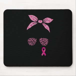 Support Squad Messy Bun Leopard Pink Breast Cancer Mouse Mat