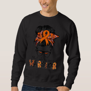 Support Squad Messy Bun Orange Multiple Sclerosis Sweatshirt
