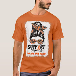 Support Squad Messy Bun Orange Warrior ADHD Awaren T-Shirt