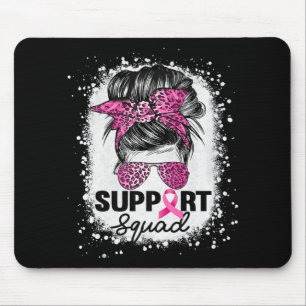 Support Squad Messy Bun Pink Breast Cancer Awarene Mouse Mat