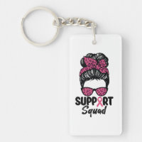 Support Squad Messy Bun Pink Warrior Breast Cancer