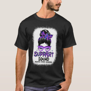 Support Squad Messy Bun Purple Blue Ribbon Pediatr T-Shirt