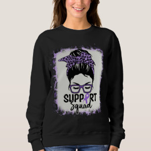 Support Squad Messy Bun Purple Lupus Awareness Sweatshirt