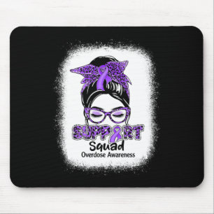 Support Squad Messy Bun Purple Ribbon Overdose Awa Mouse Mat
