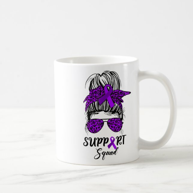 Support Squad Messy Bun Purple Warrior Heimerheime Coffee Mug (Right)