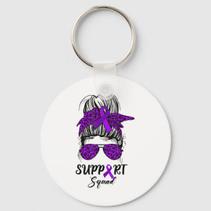 Support Squad Messy Bun Purple Warrior Heimerheime Key Ring