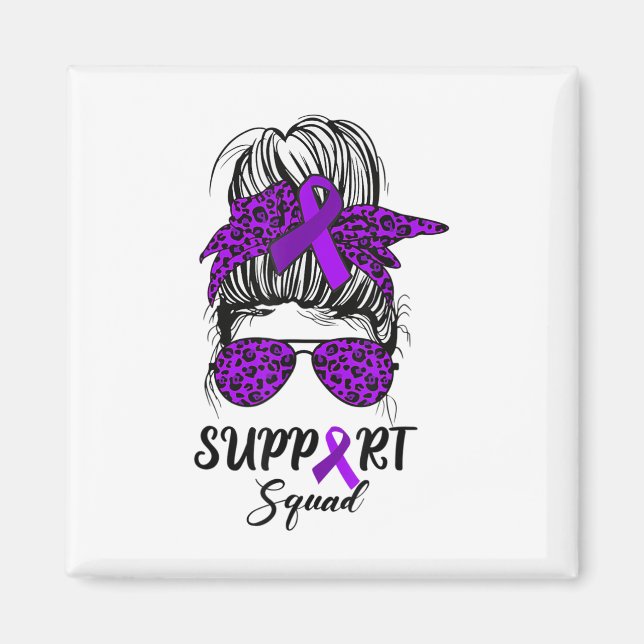 Support Squad Messy Bun Purple Warrior Heimerheime Magnet (Front)
