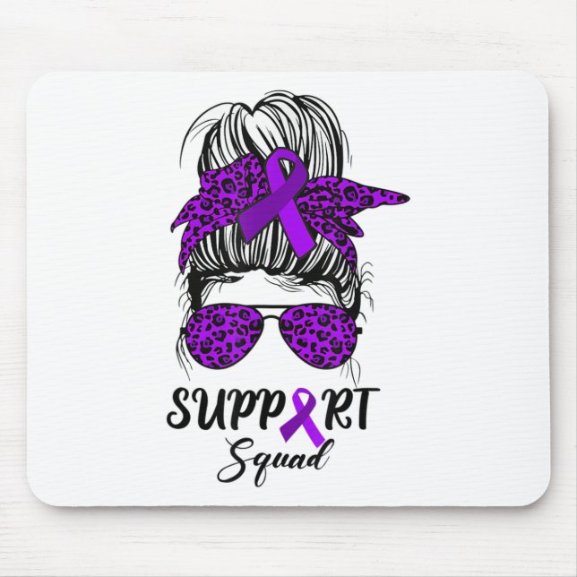 Support Squad Messy Bun Purple Warrior Heimerheime Mouse Mat (Front)