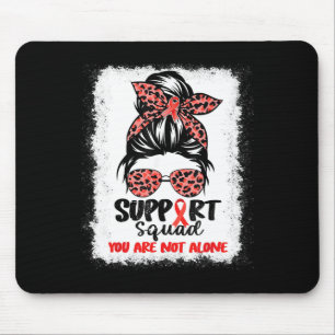 Support Squad Messy Bun Red Warrior Blood Cancer A Mouse Mat